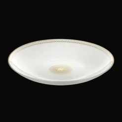 Porcelain Open Vegetable Dish Gold Finish