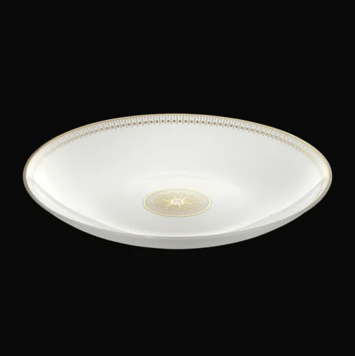 Porcelain Open Vegetable Dish Gold Finish