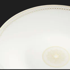 Porcelain Open Vegetable Dish Gold Finish