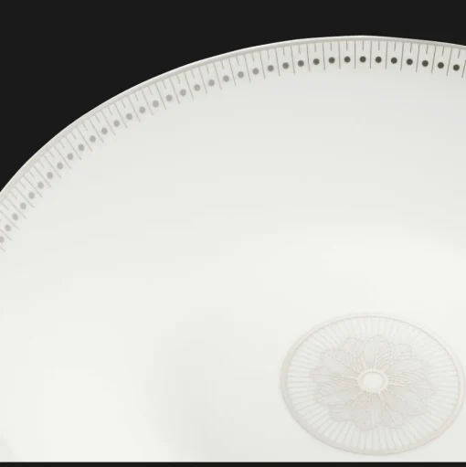 Porcelain Open Vegetable Dish Platinum Finish