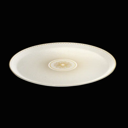 Porcelain Pie Dish Gold Finish