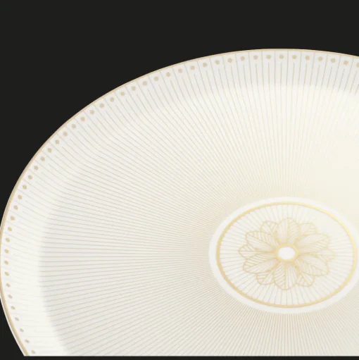 Porcelain Pie Dish Gold Finish
