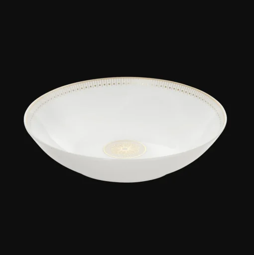 Porcelain Soup Cereal Bowl Gold Finish