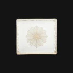 Rectangular Porcelain Tray Gold Finish - 22 x 20 cm
