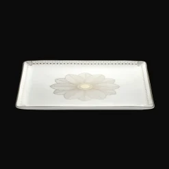 Rectangular Porcelain Tray Platinum Finish - 22 x 20 cm
