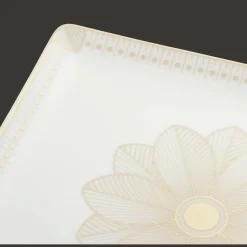 Rectangular Porcelain Tray Gold Finish - 22 x 20 cm