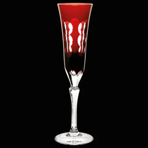 Red Crystal Champagne Flute