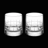 Set of 2 crystal double old fashioned glasses