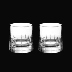 Set of 2 crystal old fashioned glasses
