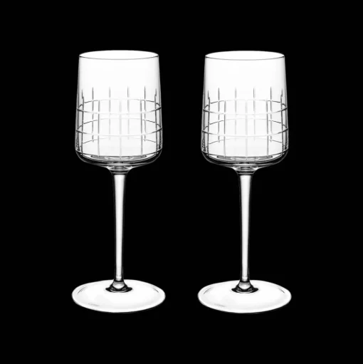 Set of 2 crystal water glasses