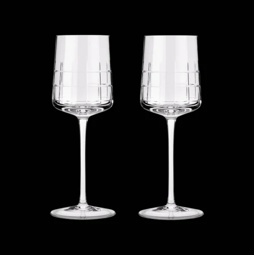 Set of 2 Crystal White Wine Glasses