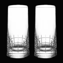 Set of 2 highball crystal glasses