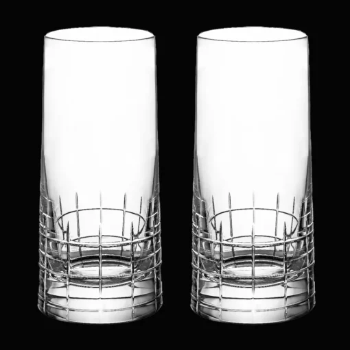 Set of 2 highball crystal glasses
