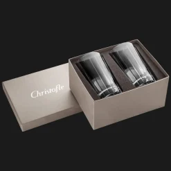 Set of 2 highball crystal glasses