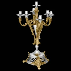 Silver plated seven light candelabra