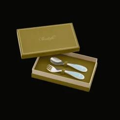 Silver-Plated Baby Spoon & Fork Set - Ice Blue