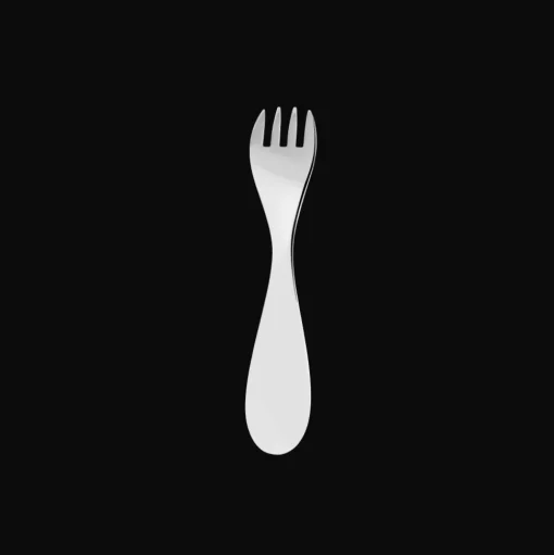 Silver-Plated Baby Spoon & Fork Set - Rose Quartz
