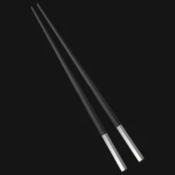 Silver-Plated Black Japanese Chopsticks