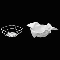 Silver-Plated Bread Basket with Napkins