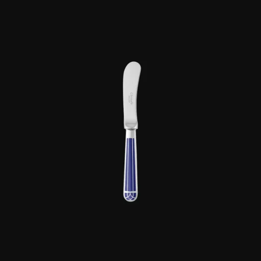 Silver-Plated Butter Spreader - Marbled Blue
