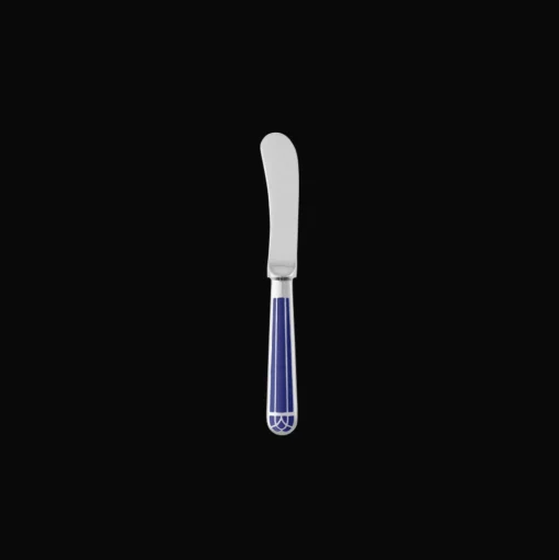 Silver-Plated Butter Spreader - Marbled Blue
