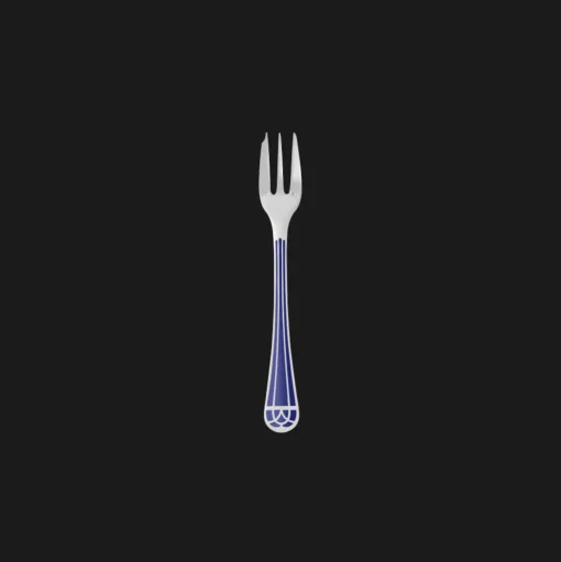 Silver-plated Cake Fork - Marbled Blue
