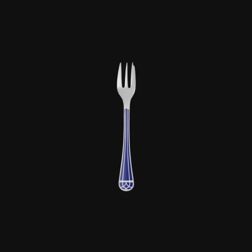 Silver-plated Cake Fork - Marbled Blue