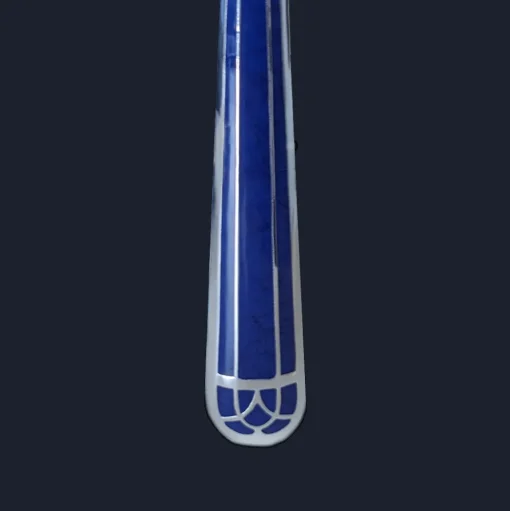 Silver-plated Cake Fork - Marbled Blue