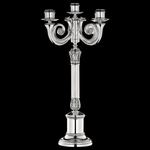 Silver-Plated Candelabra For Five Candles