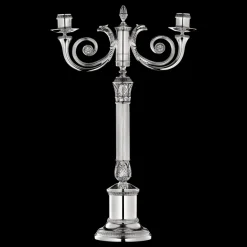 Silver-Plated Candelabra For Two Candles