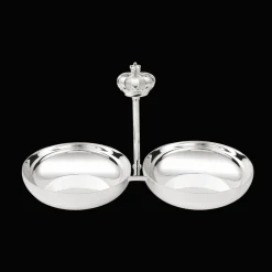 Silver-Plated Double Dog & Cat Bowl