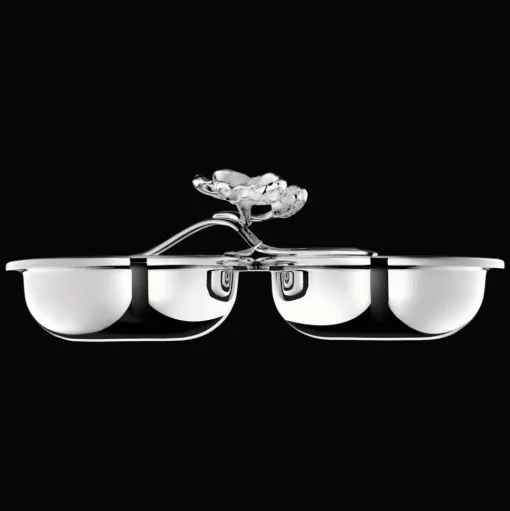 Silver-Plated Dual Bowl Serving Dish