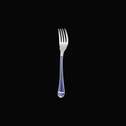 Silver-plated Fish Fork - Marbled Blue
