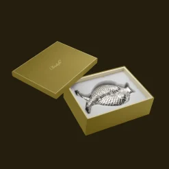 Silver-Plated Fish Shape Vase