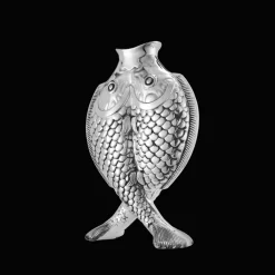 Silver-Plated Fish Shape Vase
