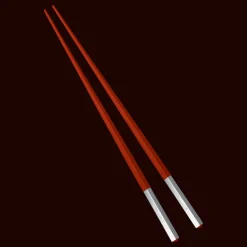 Silver-Plated Red Japanese Chopsticks