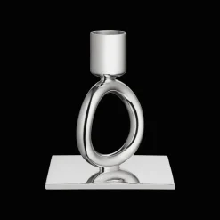 Silver-Plated Single-Ring Candlestick Holder