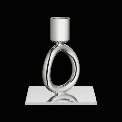 Silver-Plated Single-Ring Candlestick Holder