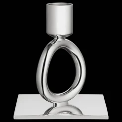 Silver-Plated Single-Ring Candlestick Holder
