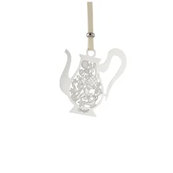 Silver-Plated Teapot Ornament - 2024