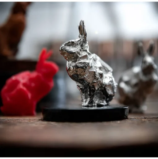 Sitting Rabbit in Sterling Silver - Haute Orfèvrerie