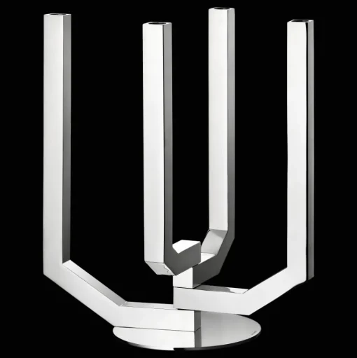 Stainless Steel 4-Arm Candelabra