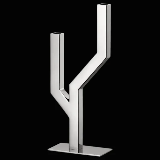 Stainless Steel Candelabra For Two Candles