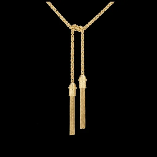Sterling Silver Gilded 18 Carats Long Necklace - Belt