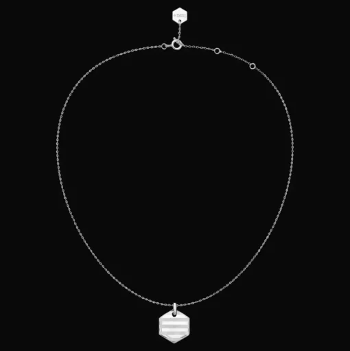 Sterling Silver Hexagon chain necklace