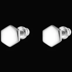 Sterling Silver 2-In-1 Hexagon Earrings
