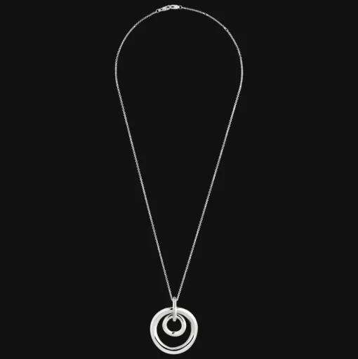 Sterling Silver Large Double Circle Necklace