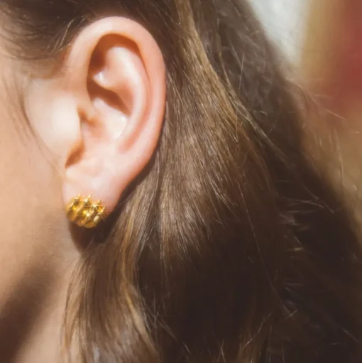 Sterling-Silver Gilded 24 carats Stud Earrings