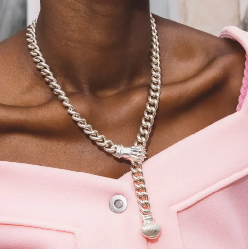 Sterling-Silver Necklace Rhodium-Plated