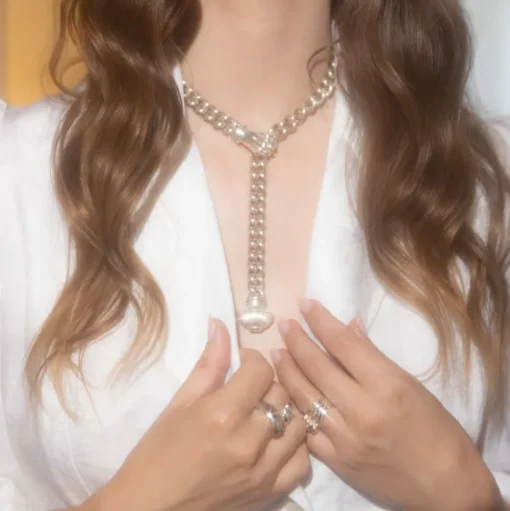 Sterling-Silver Necklace Rhodium-Plated